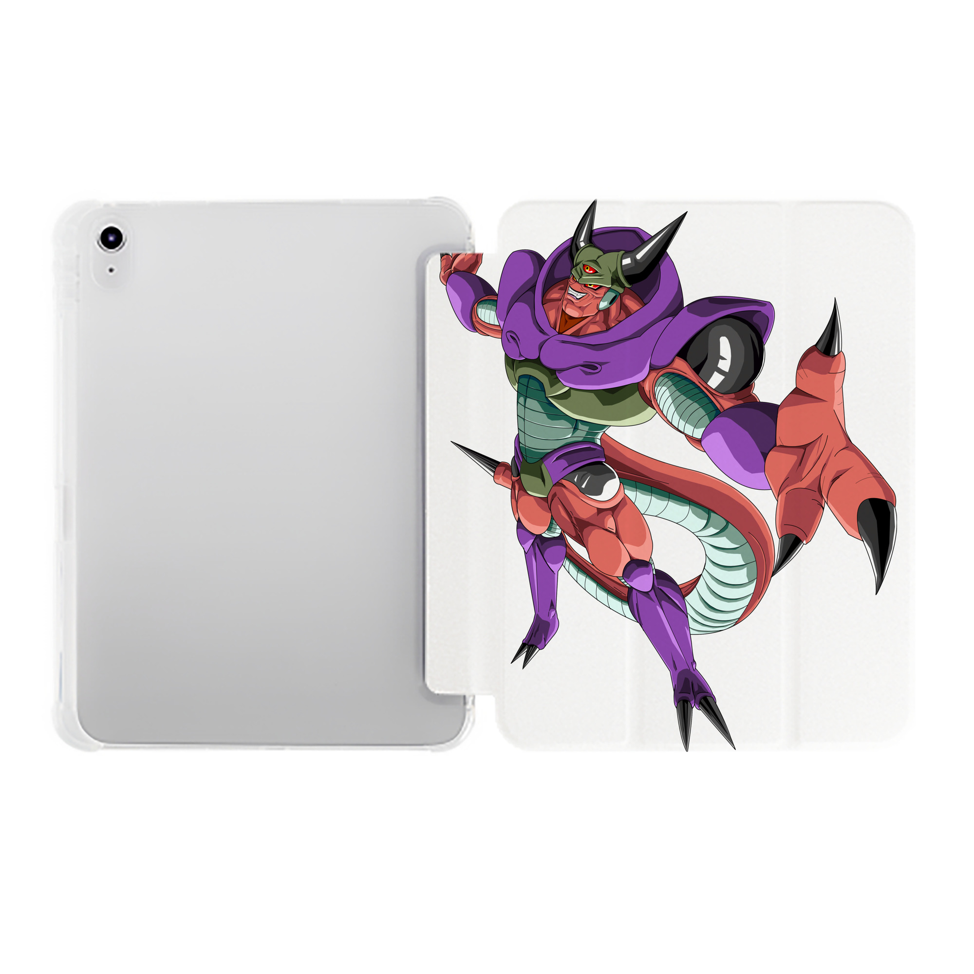 （画像用） ドラゴンボール ジャネンバ DRAGON BALL Janemba IPad ケース ペン収納付き 三つ折りスタンド PUレザー×シリコン 対応機種9.5/10.5/10.9インチ